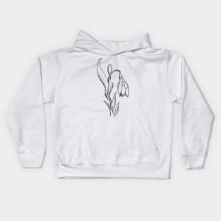 Flower Line Art Kids Hoodie